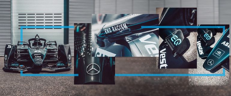 Czarne bolidy Mercedesa w Formule E. Tak Srebrne Strzały walczą z rasizmem i dyskryminacją