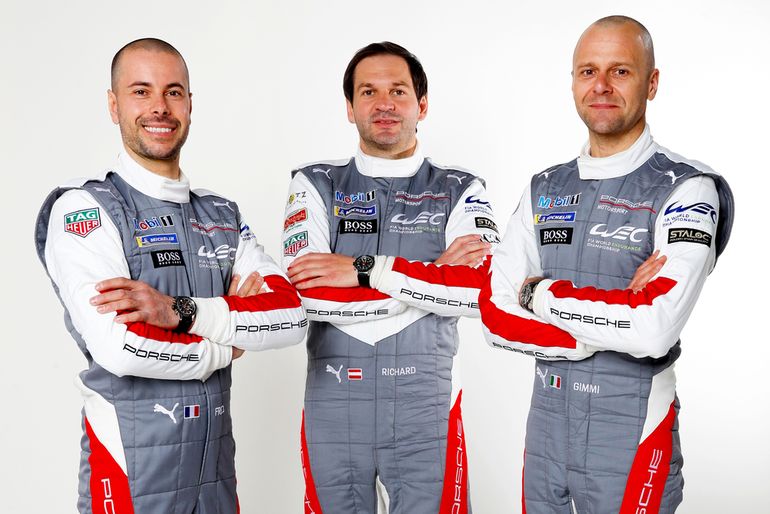 Frédéric Makowiecki (F), Richard Lietz (A), Gianmaria Bruni (I) (l-r)