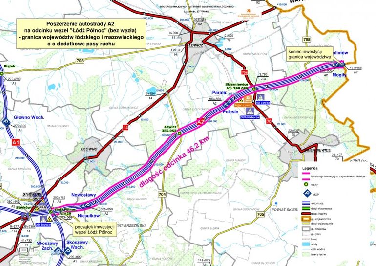 Powstanie dodatkowy pas autostrady A2 między Łodzią i Warszawą