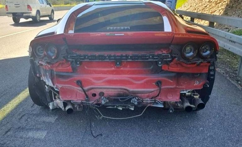 Wypadek Ferrari 812 Superfast w Izraelu, fot. jdn.co.il