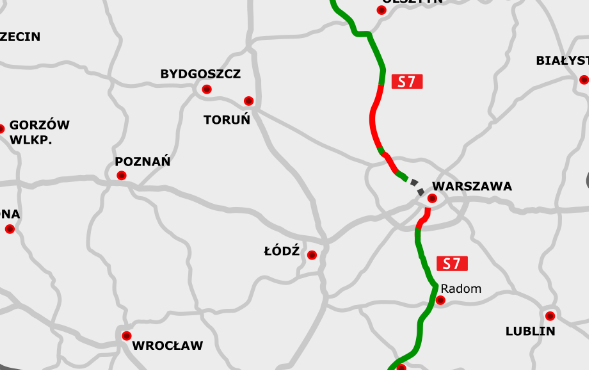 Trasa S7 Warszawa Lotnisko - Lesznowola