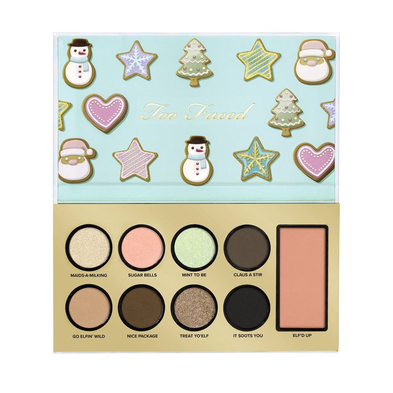 Paletka Too Faced Christmas Bake Shoppe - zestaw zawiera paletę do twarzy i oczu Breakaway Chocolate Chip Cookie o cudownym zapachu czekolady - Sephora