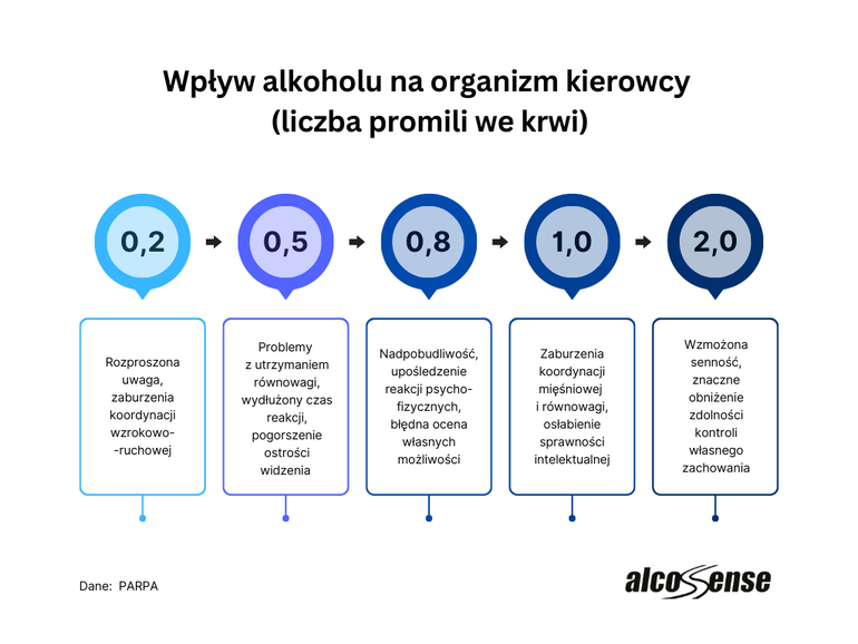 Infografika - wpływ alkoholu na organizm