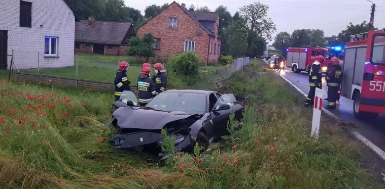 Kierowca rozbiÅ Ferrari, bo chciaÅ uratowaÄ psa. Naprawa samochodu bÄdzie droga