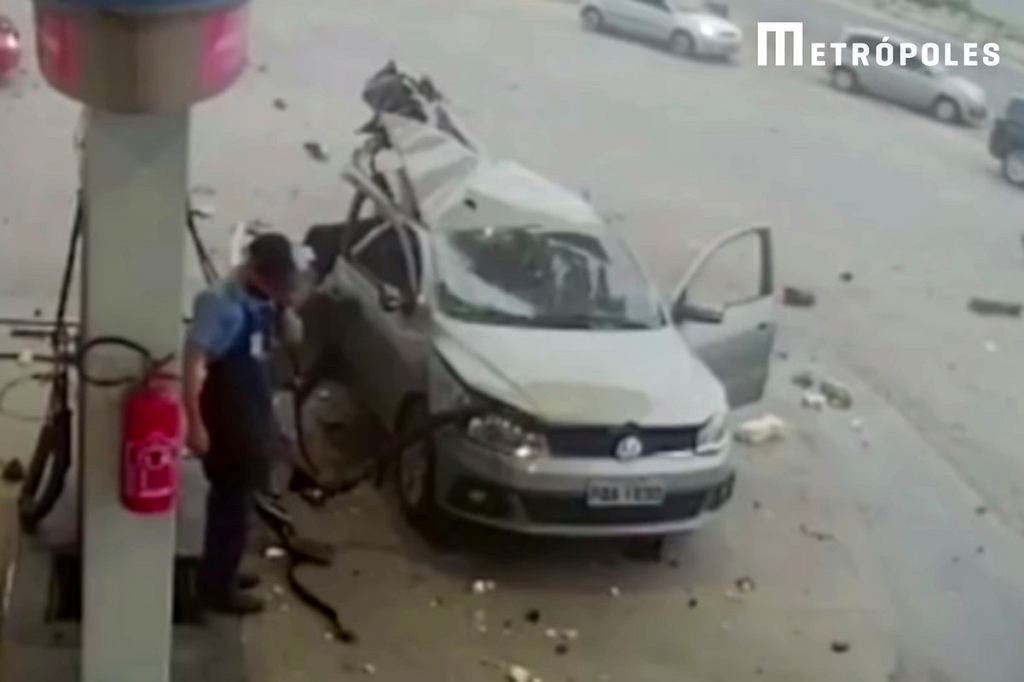 Wybuch Volkswagena z nielegalnÄ instalacjÄ CNG, screen z serwisu YouTube / TVM 10