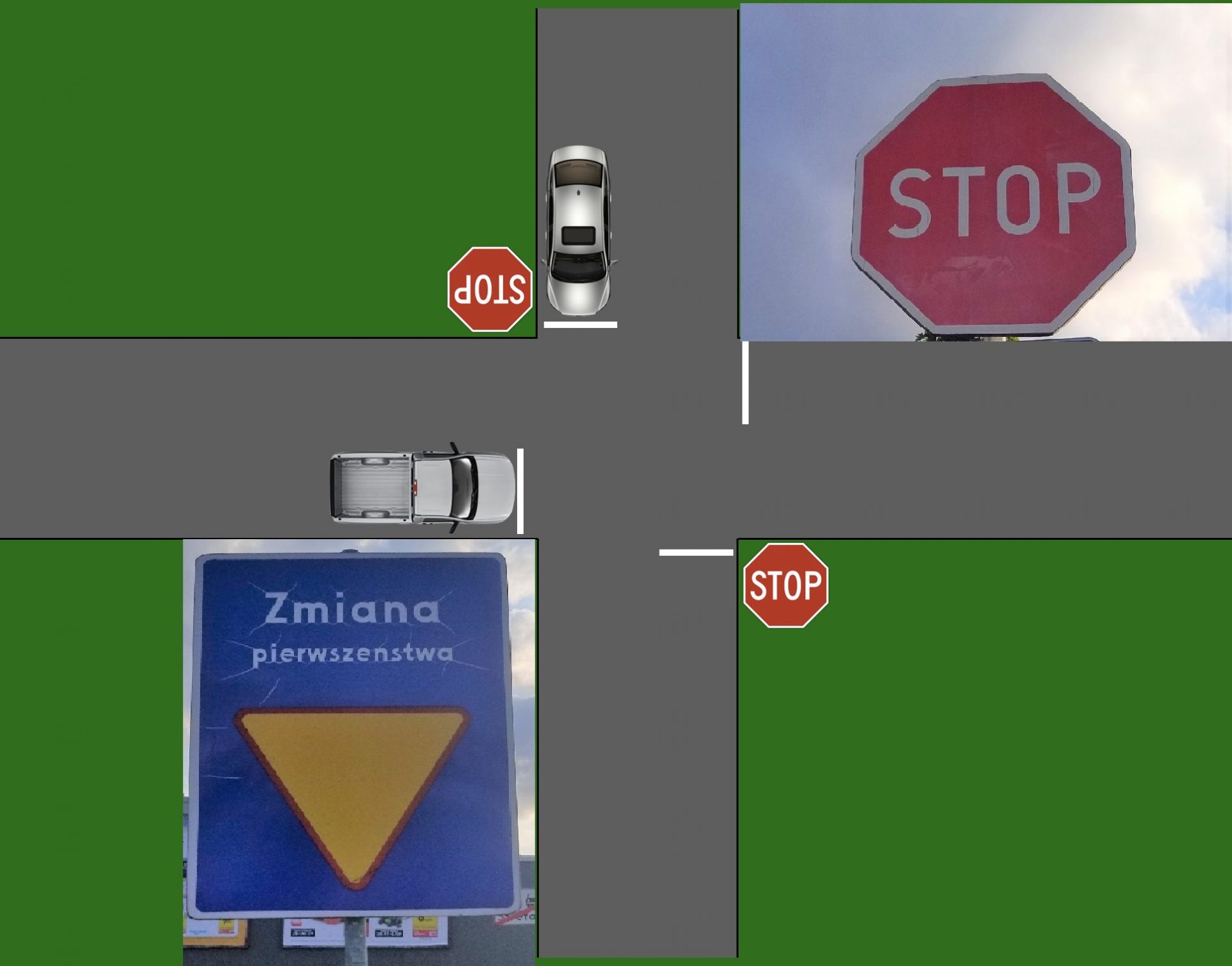 znak stop i ustÄp pierwszeÅstwa