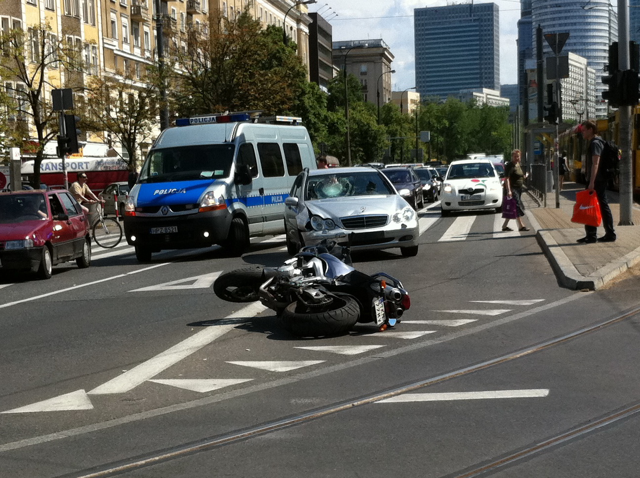 wypadek na motocyklu